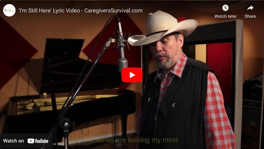 “I’m Still Here” by Catherine "Kaz" Marie, Singer: Wayne Broze A Country Love Song about a man who suffers with Alzheimers, knowing and expressing his frustrations while remaining deeply devoted to his wife/caregiver.